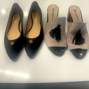 Bundle - Kate Spade flats and Karl Lagerfeld kitten heels - RESALE OPPORTUNITY-